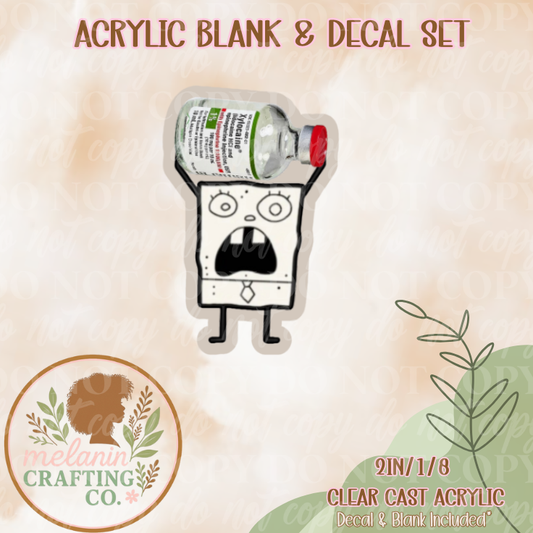 Me Hoy Minoy Xylocaine Acrylic Blank & Decal Set