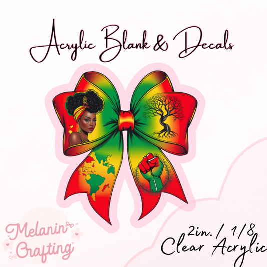 African Women Bow Acrylic Blank & Decal Set