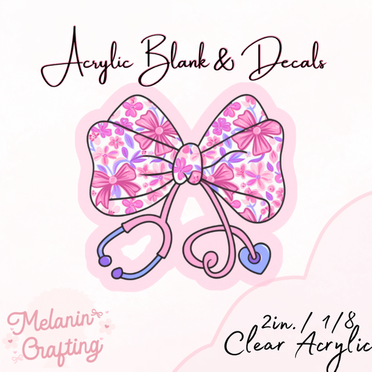 Flower Bows Acrylic Blank & Decal Set
