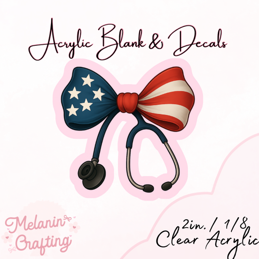 American Flag Acrylic Blank & Decal Set