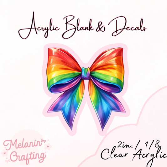 Pride Bow Acrylic Blank & Decal Set