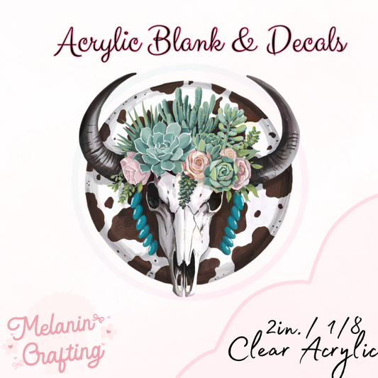CowHead Acrylic Blank & Decal Set