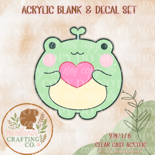 Loveable Frog Acrylic Blank & Decal Set