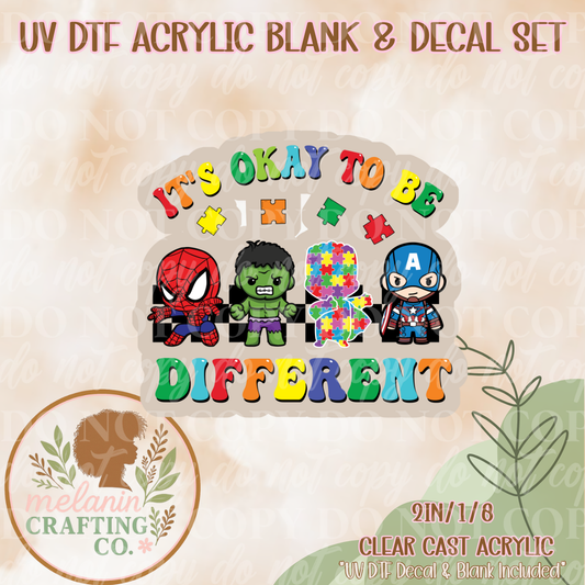 Be Different UV Dtf Acrylic Blank & Decal Set