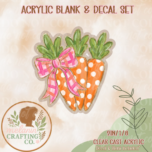 Glitter Carrots Acrylic Blank & Decal Set