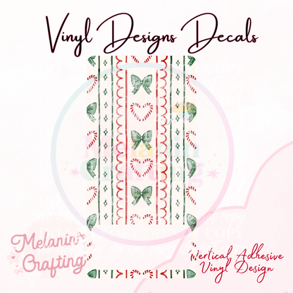 Xmas Bows Vertical Vinyl Decal