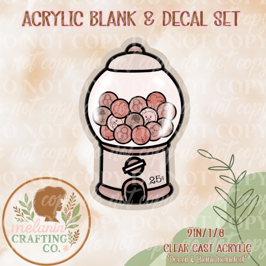 Love Gumball Acrylic Blank & Decal Set