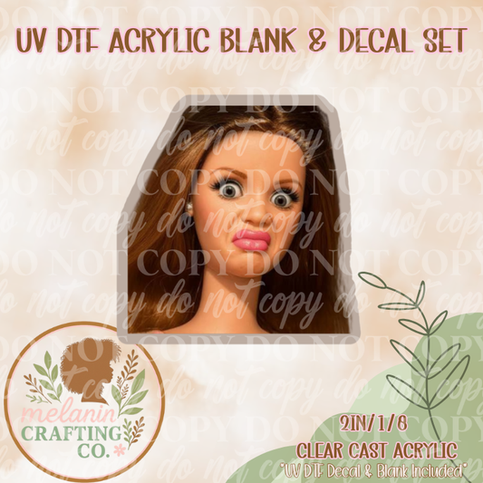 Disgusted Face UV DTF Acrylic Blank & Decal Set