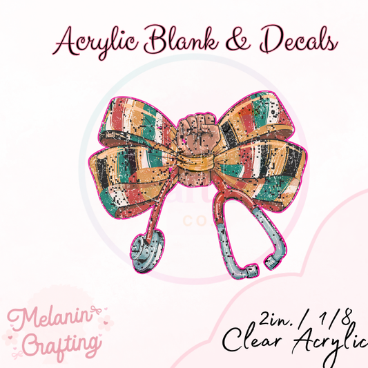 Juneteenth Stethoscope Acrylic Blank & Decal Set