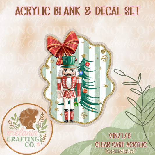 NutCracker Stripes Acrylic Blank & Decal Set