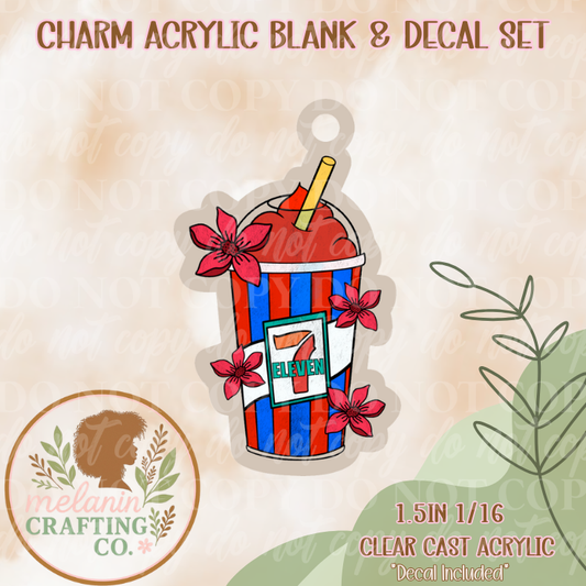 7 Eleven Slurp Acrylic Blank & Decal Charm Set