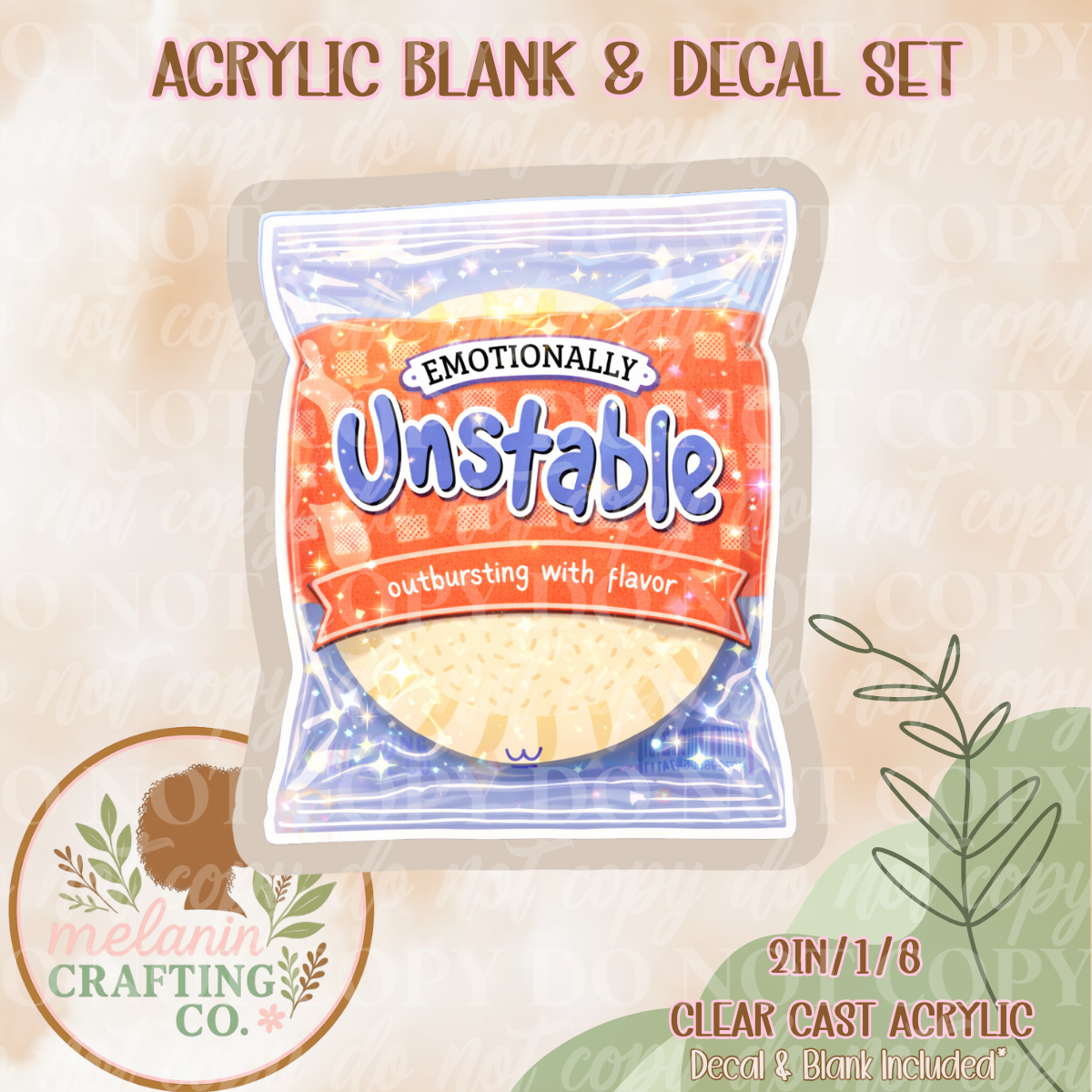 Emotionally Unstable Acrylic Blank & Decal Set