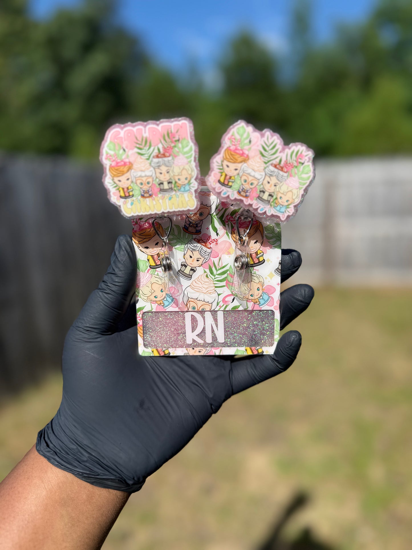 Golden Christmas Badge Set