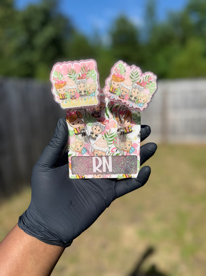 Golden Christmas Badge Set