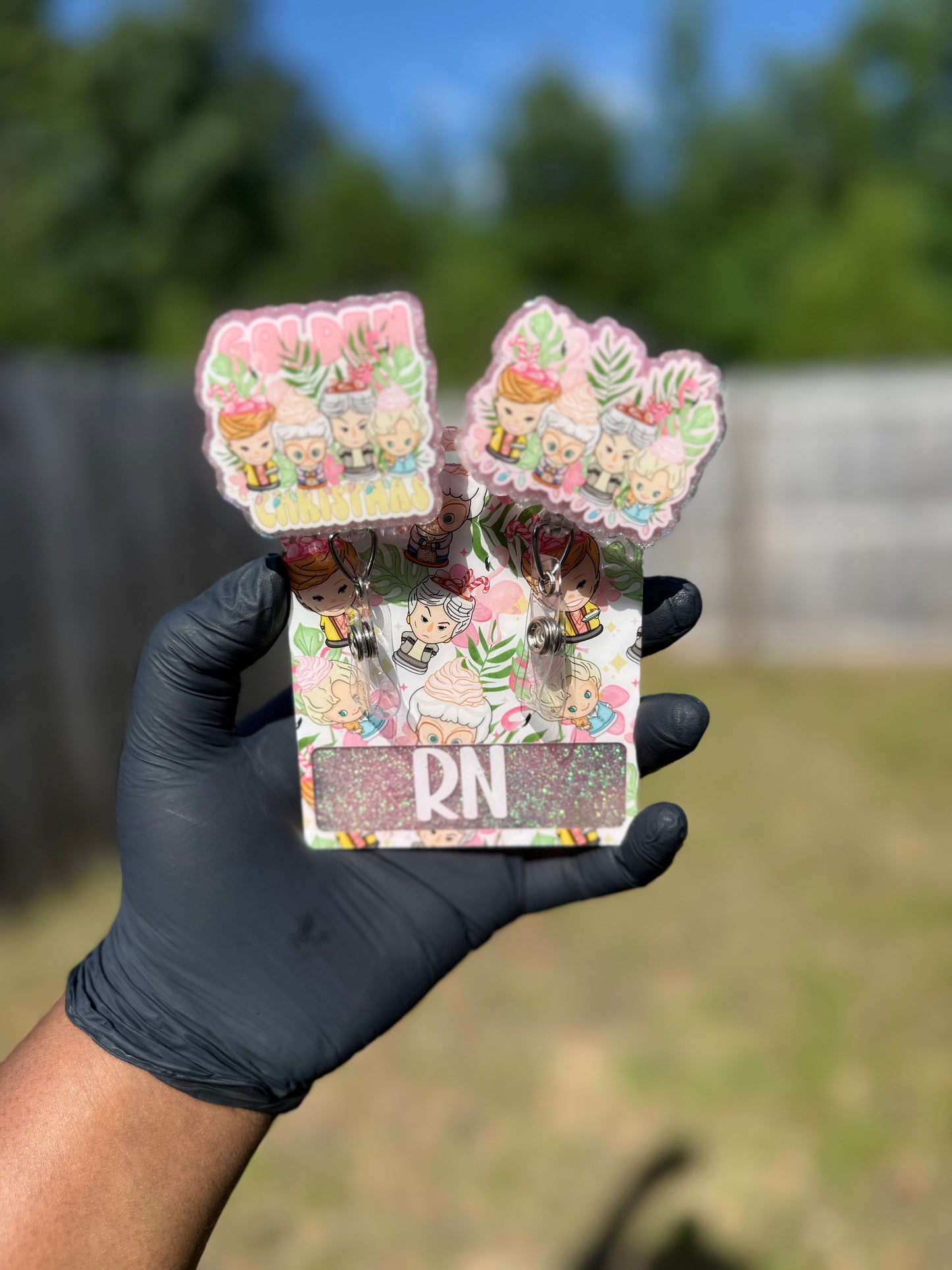 Golden Christmas Badge Set