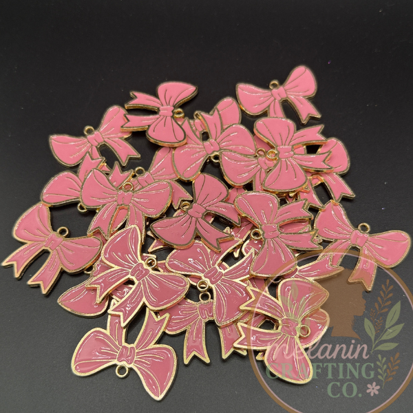 Pink Coquette Enamel Charm