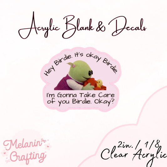 It’s Okay Birdie Acrylic Blank & Decal Set