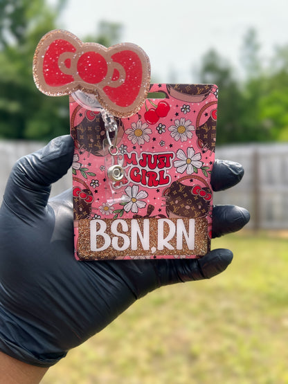 Im Just A Girl Badge Set