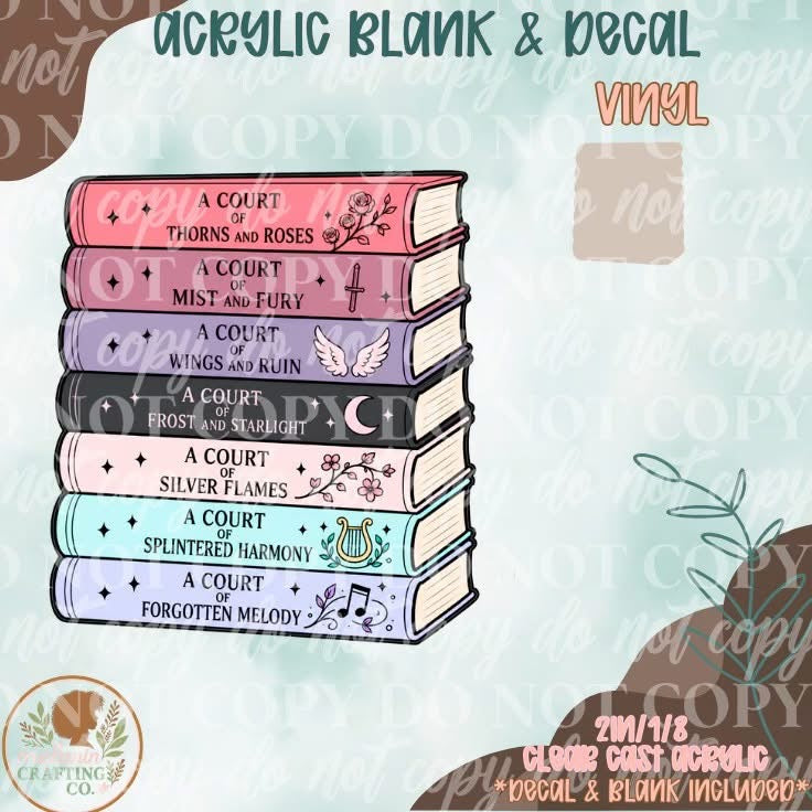 ACOTAR Book Stack Acrylic Blank & Decal