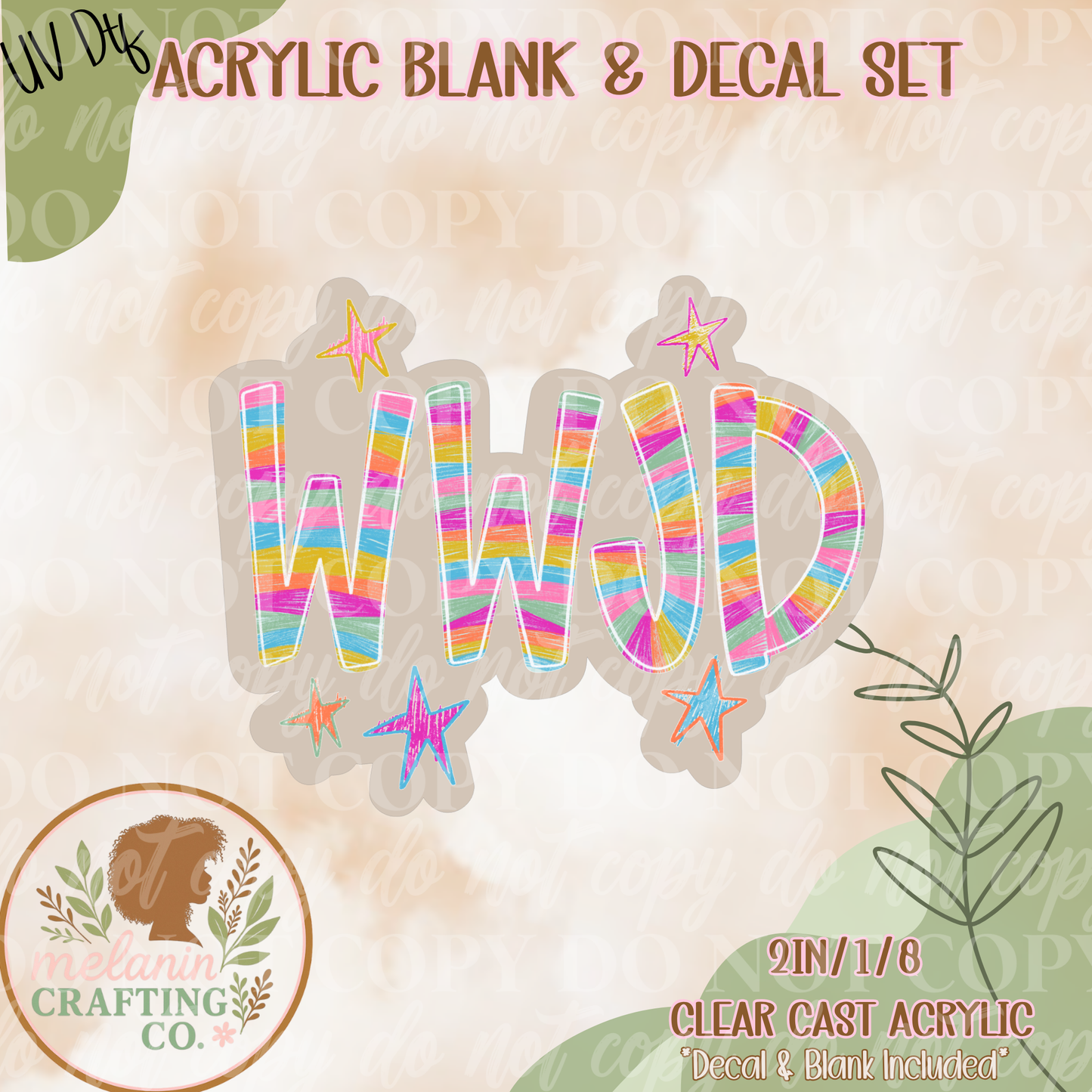 WWJD UV Dtf Acrylic Blank Set