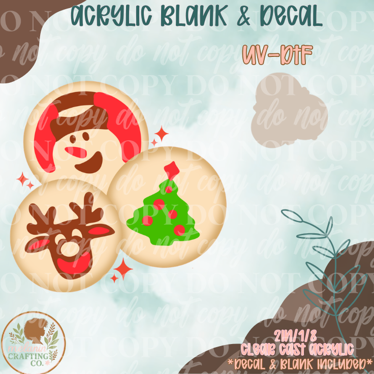 Christmas Cookies  UV DTF Acrylic Blank Set