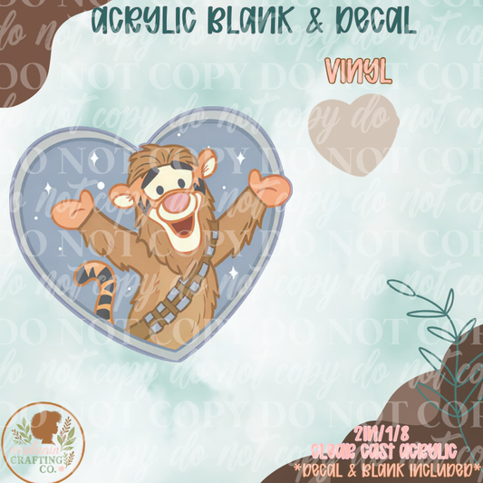Tiger Heart Acrylic Blank & Decal Set