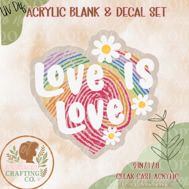 Love Is Love UV Dtf Acrylic Blank Set