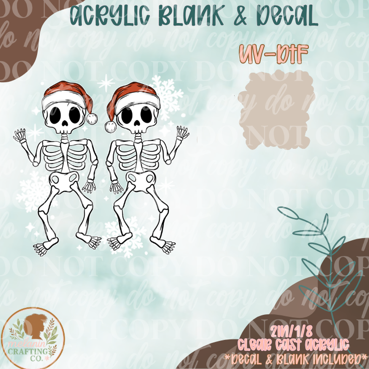 Santa Skellies UV DTF Acrylic Blank Set
