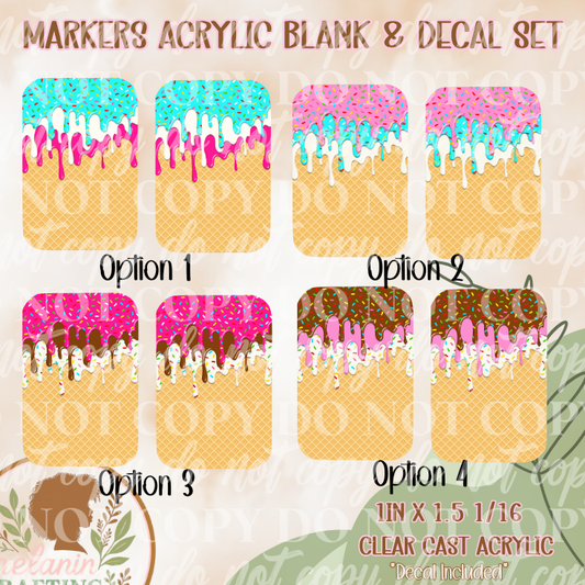 Ice Cream Drip X-Ray Markers (Decal Included)