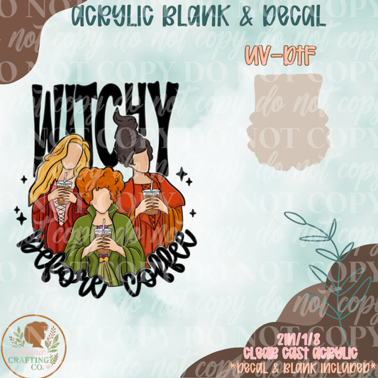 Witchy Before Coffee UV DTF Acrylic Blank Set