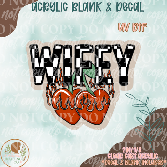 Checkered Wifey DTF Acrylic Blank Set
