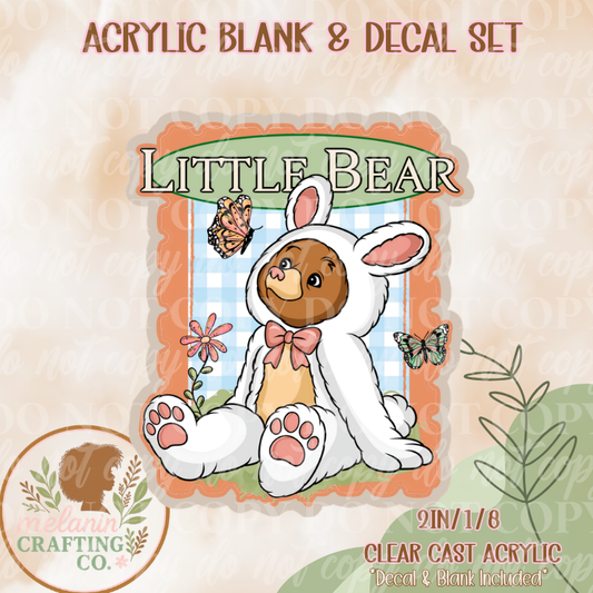 Easter Bear Acrylic Blank & Decal Set