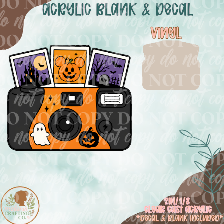 Spooky Camera Acrylic Blank & Decal Set