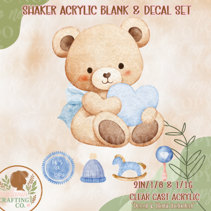 It's A Boy! Acrylic Blank & Shaker Set