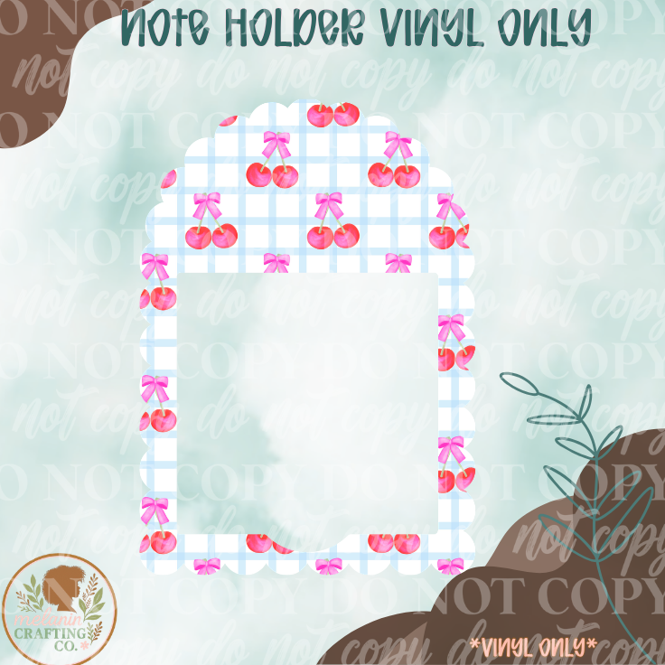 Plaid Cherries Notepad Vinyl