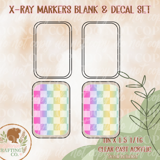 Pastel Checkered  X-Ray Markers (Decal Included)
