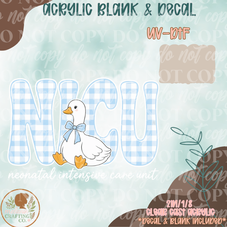 NICU Goose UV DTF Acrylic Blank Set