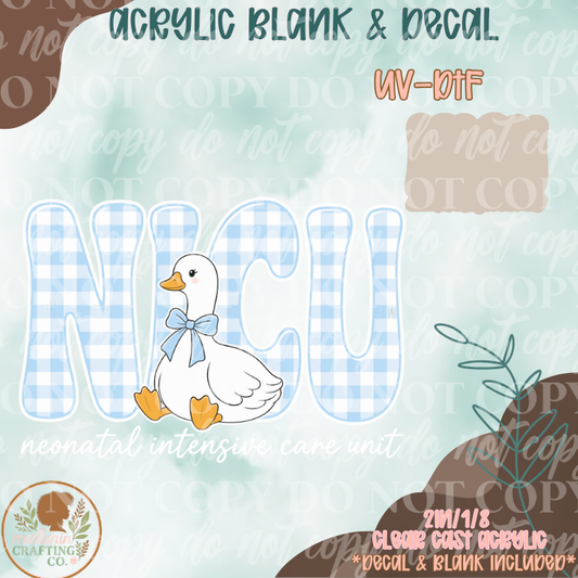 NICU Goose UV DTF Acrylic Blank Set