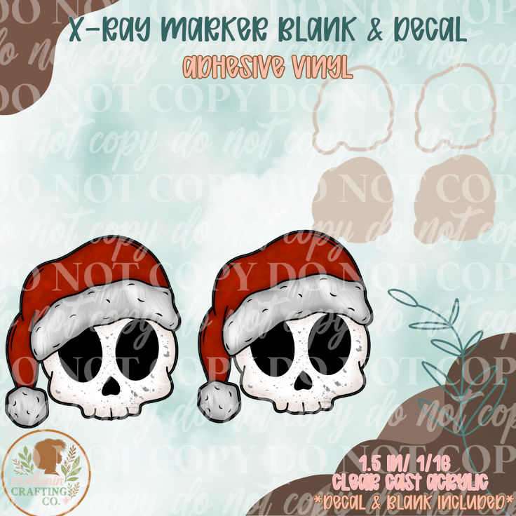 Santa Skull X-Ray Markers (Decal Included)