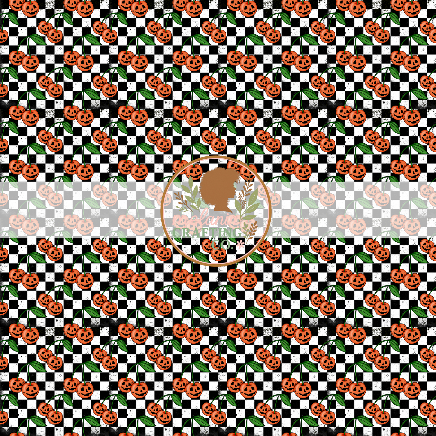 Spooky Pumpkin Cherries 12x12 Adhesive Vinyl