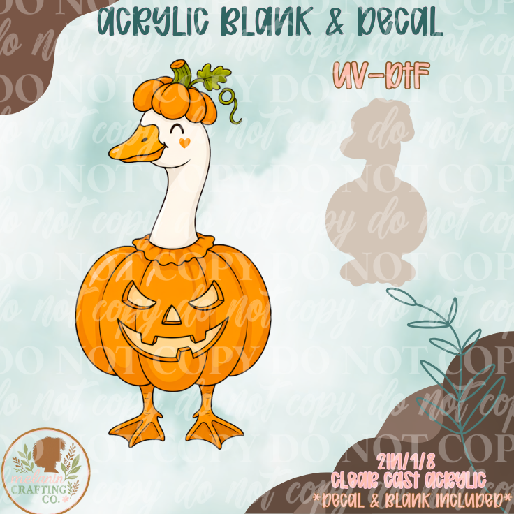 Goose Pumpkin UV DTF Acrylic Blank Set