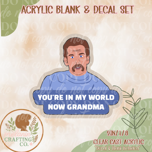 My World Acrylic Blank & Decal Set