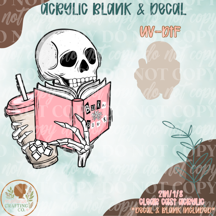 Skellie Book & Coffee UV DTF Acrylic Blank Set