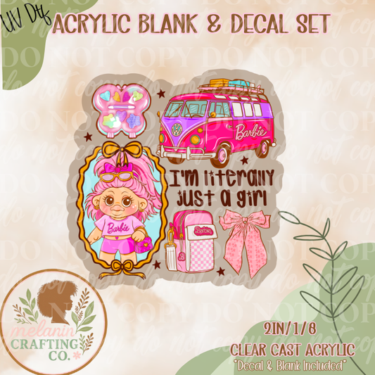 Just A Summer Girl UV Dtf Acrylic Blank Set