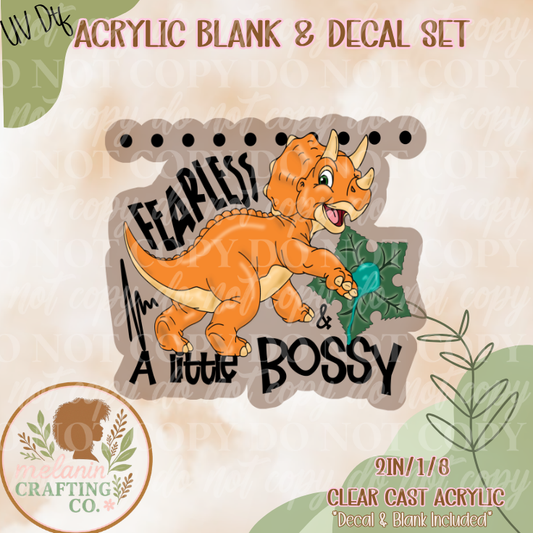 Fearless & Bossy UV Dtf Acrylic Blank Set