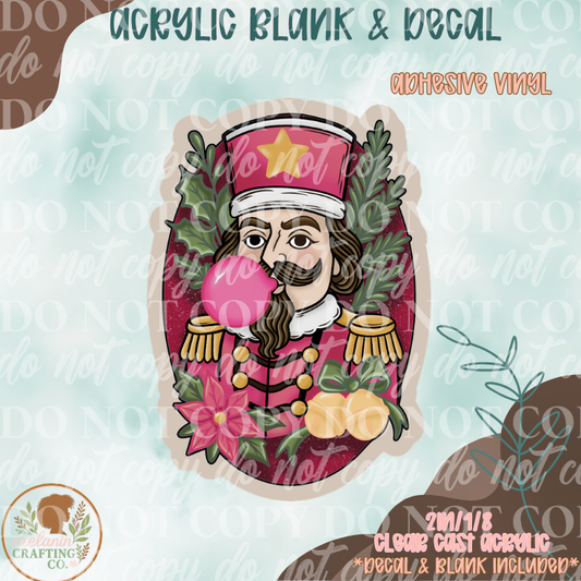 Winter Nutcracker Acrylic Blank & Decal Set