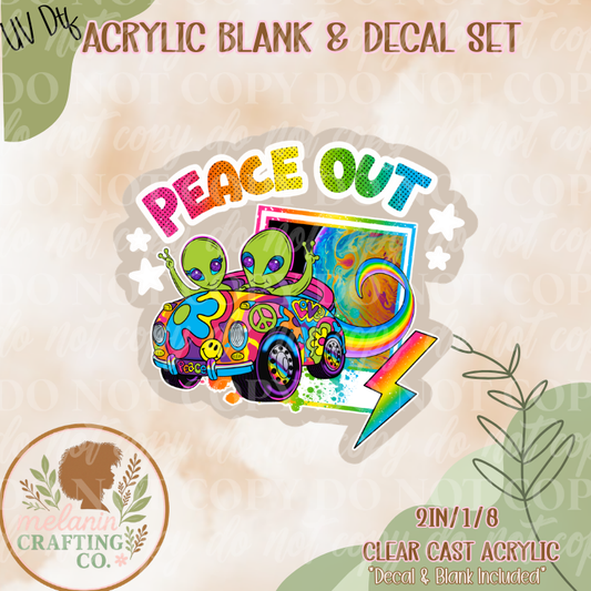 Peace Out  UV DTF Acrylic Blank Set