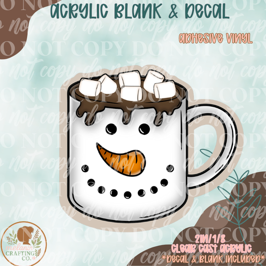 Snowman Mug Acrylic Blank & Decal Set