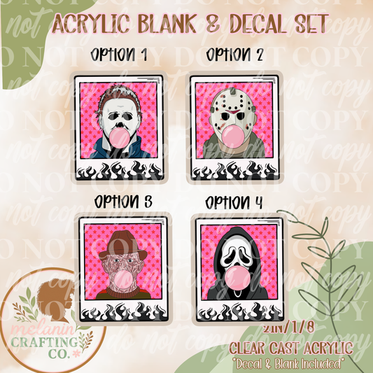 Horror Polaroid Acrylic Blank & Decal Set