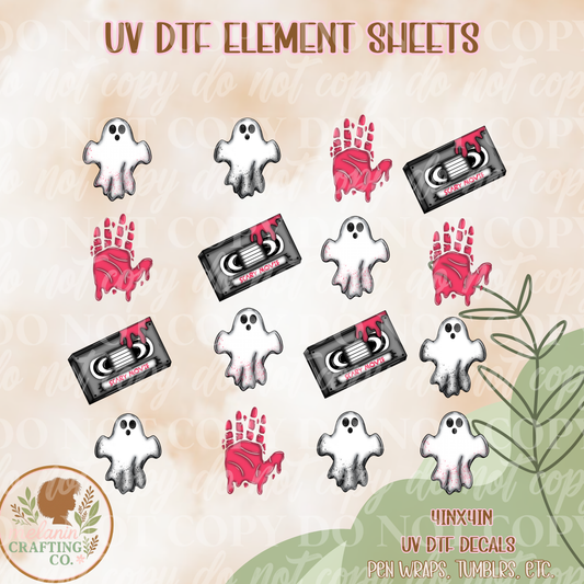 Scary Movie 4x4 UV Dtf Element Sheet